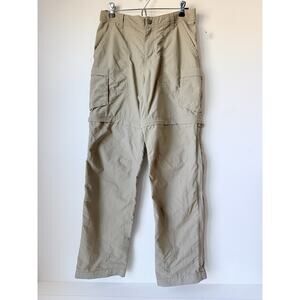 REI Pants Womens 8 Khaki Cargo Convertible Hiking Zip Off Belted Pockets Trail